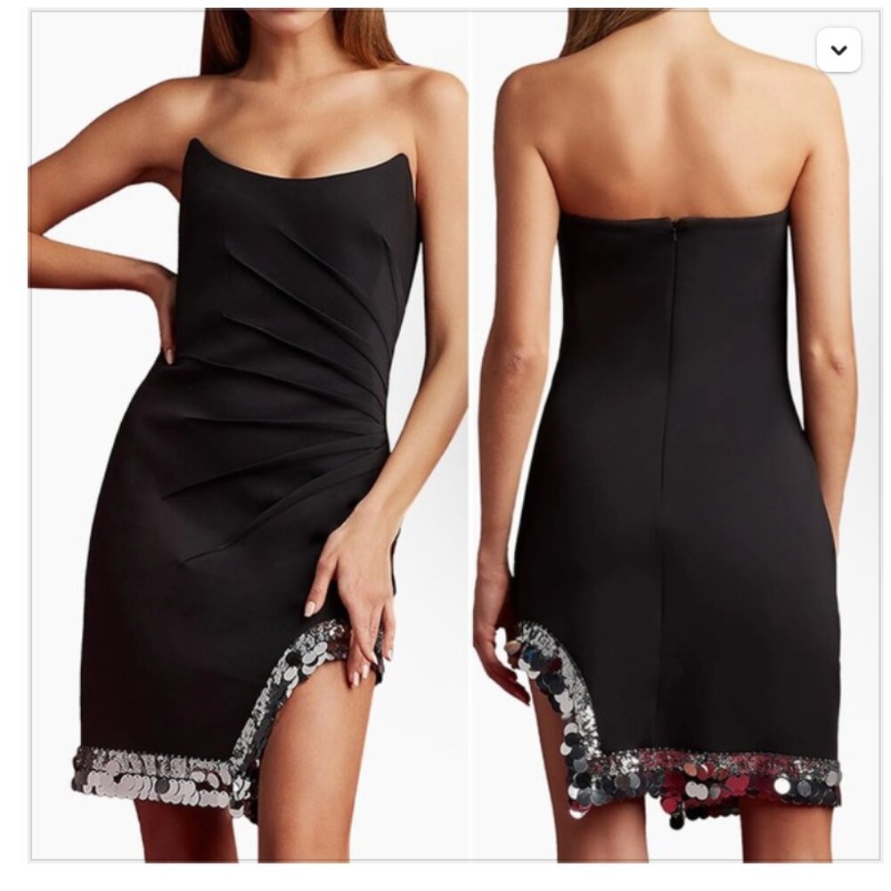 Black Embellished Sequin Mini Dress SHO by Tadashi Shoji XL Cocktail Party